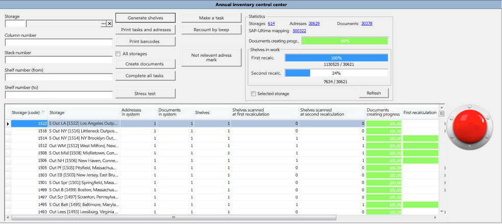 Annual physical count control center form